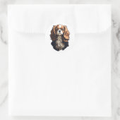 Sticker Rond Chien spaniel Cavalier King Charles (Sac)
