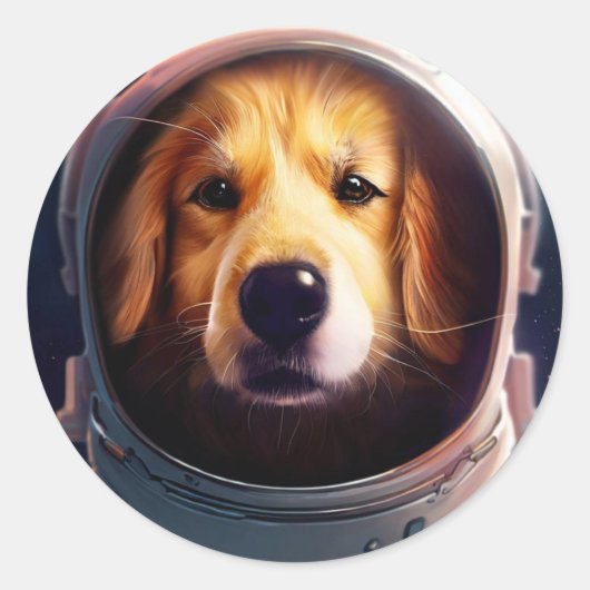Sticker Rond chien spatial (Devant)