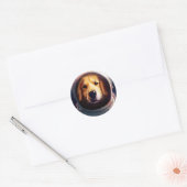 Sticker Rond chien spatial (Enveloppe)