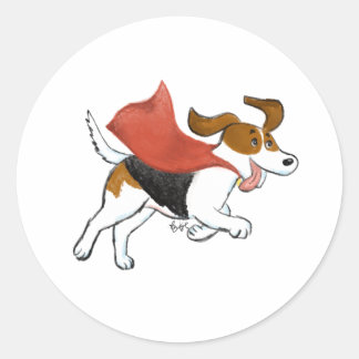 Sticker Rond Chien superhero