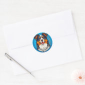 Sticker Rond Chien sur un fond vert (Enveloppe)