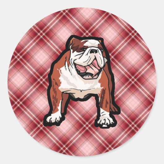 Sticker Rond Chien-taureau rouge (Devant)