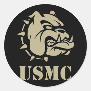 Sticker Rond Chien USMC
