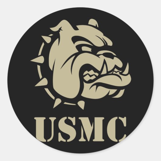 Sticker Rond Chien USMC (Devant)