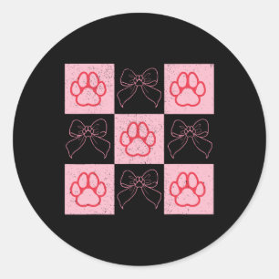 Sticker Rond Chien Valentine Coquette Chien Chien Chien Paw Coe