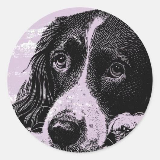 Sticker Rond Chien vintage (Devant)