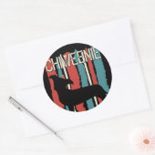 Sticker Rond Chien Vintage rétro (Enveloppe)