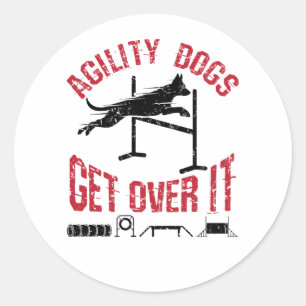 Sticker Rond Chiens Agility Se Débarrassent