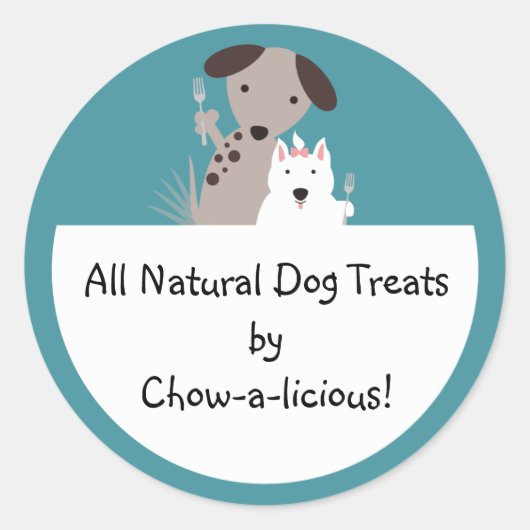 Sticker Rond chiens aliments faits maison chef emballage autoco (Devant)