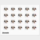 Sticker Rond Chiens de boxe (Feuille)