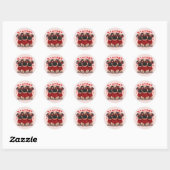 Sticker Rond Chiens de Carlin de la Saint-Valentin (Feuille)