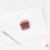 Sticker Rond Chiens de Carlin de la Saint-Valentin (Enveloppe)