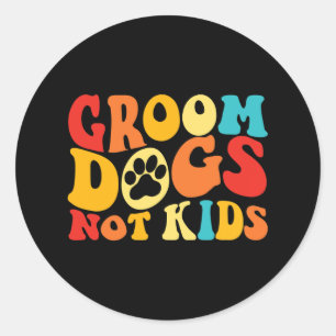 Sticker Rond Chiens de chambre pas enfants Chiens amusants Chie
