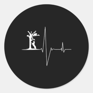 Sticker Rond Chiens de chasse au cocon Coonhound Heartbeat