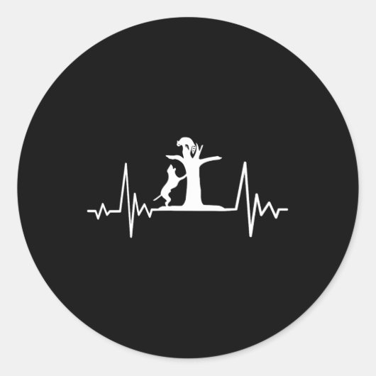 Sticker Rond Chiens de chasse au cocon Coonhound Heartbeat 1 (Devant)