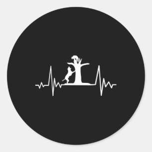Sticker Rond Chiens de chasse au cocon Coonhound Heartbeat 1