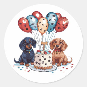 Sticker Rond Chiens de Dachshund