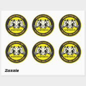 Sticker Rond Chiens de guerre (Feuille)