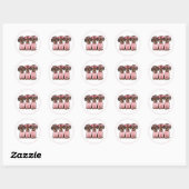 Sticker Rond Chiens de la Saint Valentin (Feuille)