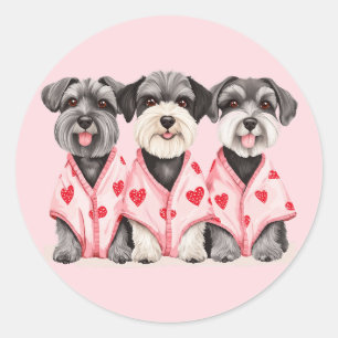 Sticker Rond Chiens de la Saint Valentin