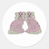 Sticker Rond Chiens de Magnolia Staffordshire Roses (Devant)