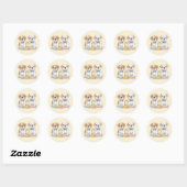 Sticker Rond Chiens de Pâques (Feuille)