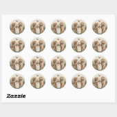 Sticker Rond Chiens de Pâques Goldendoodle (Feuille)