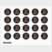 Sticker Rond Chiens de pointer germains Joyeux Noël Tr (Feuille)