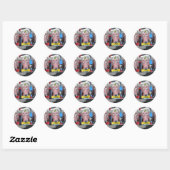 Sticker Rond Chiens de table (Feuille)