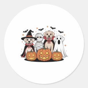 Sticker Rond Chiens D'Halloween Pour Amateurs De Animaux - Cute