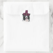 Sticker Rond Chiens Ditzy~Bordure Collie Sticker~Thanksgiving (Sac)