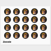Sticker Rond Chiens drôles d'Halloween mignons - Design unique (Feuille)