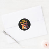 Sticker Rond Chiens drôles d'Halloween mignons - Design unique (Enveloppe)