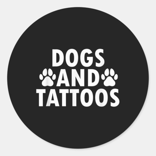 Sticker Rond Chiens Et Tatouages (Devant)
