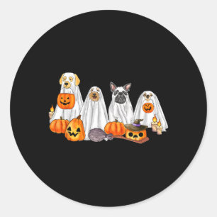 Sticker Rond Chiens fantômes d'Halloween _ Excès de cutesse d'H
