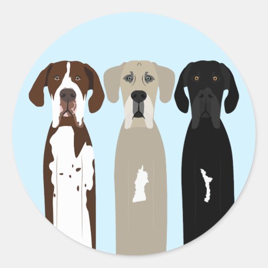 Sticker Rond Chiens géants (Devant)
