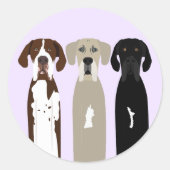 Sticker Rond Chiens géants (Devant)