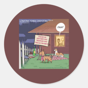 Sticker Rond Chiens gourmets drôles