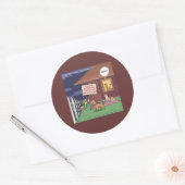 Sticker Rond Chiens gourmets drôles (Enveloppe)