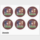 Sticker Rond Chiens gourmets drôles (Feuille)