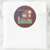 Sticker Rond Chiens gourmets drôles (Sac)