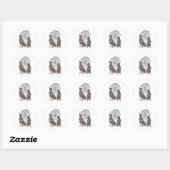 Sticker Rond Chiens noirs Doberman (Feuille)