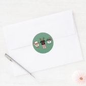 Sticker Rond Chiens Schnauzer de Noël (Enveloppe)