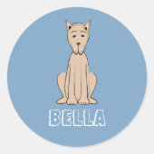 Sticker Rond Chiens souriants Grande Danse (Devant)