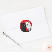 Sticker Rond chiens spitz japonais (Enveloppe)