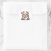 Sticker Rond Chiens taureaux de Pit d'anniversaire (Sac)