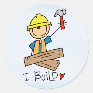 Sticker Rond Chiffre charpentier de bâton