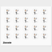 Sticker Rond Chiffre d'attelage de serveuse (Feuille)