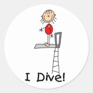 Sticker Rond Chiffre de bâton je plonge des T-shirts et des