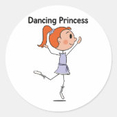 Sticker Rond Chiffre de la princesse mignonne Ballerina (Devant)